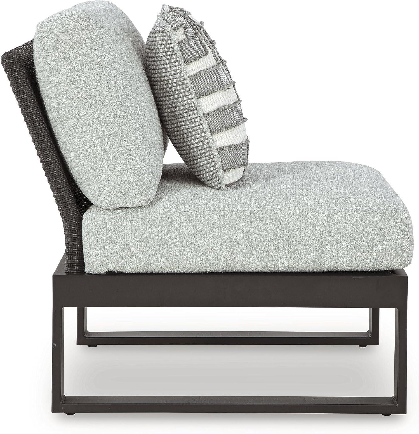 imageSignature Design by Ashley Beachloft Symmetrical Casual 5Piece Outdoor Sectional with Cushion and 5 Throw Pillows Light Gray2Piece Outdoor Sectional