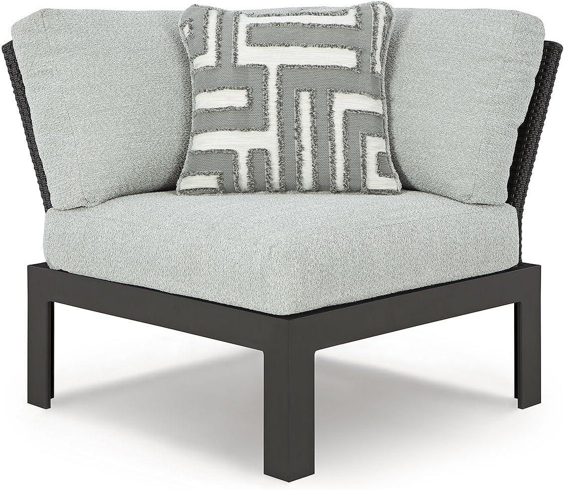 imageSignature Design by Ashley Beachloft Symmetrical Casual 5Piece Outdoor Sectional with Cushion and 5 Throw Pillows Light Gray4Piece Outdoor Sectional