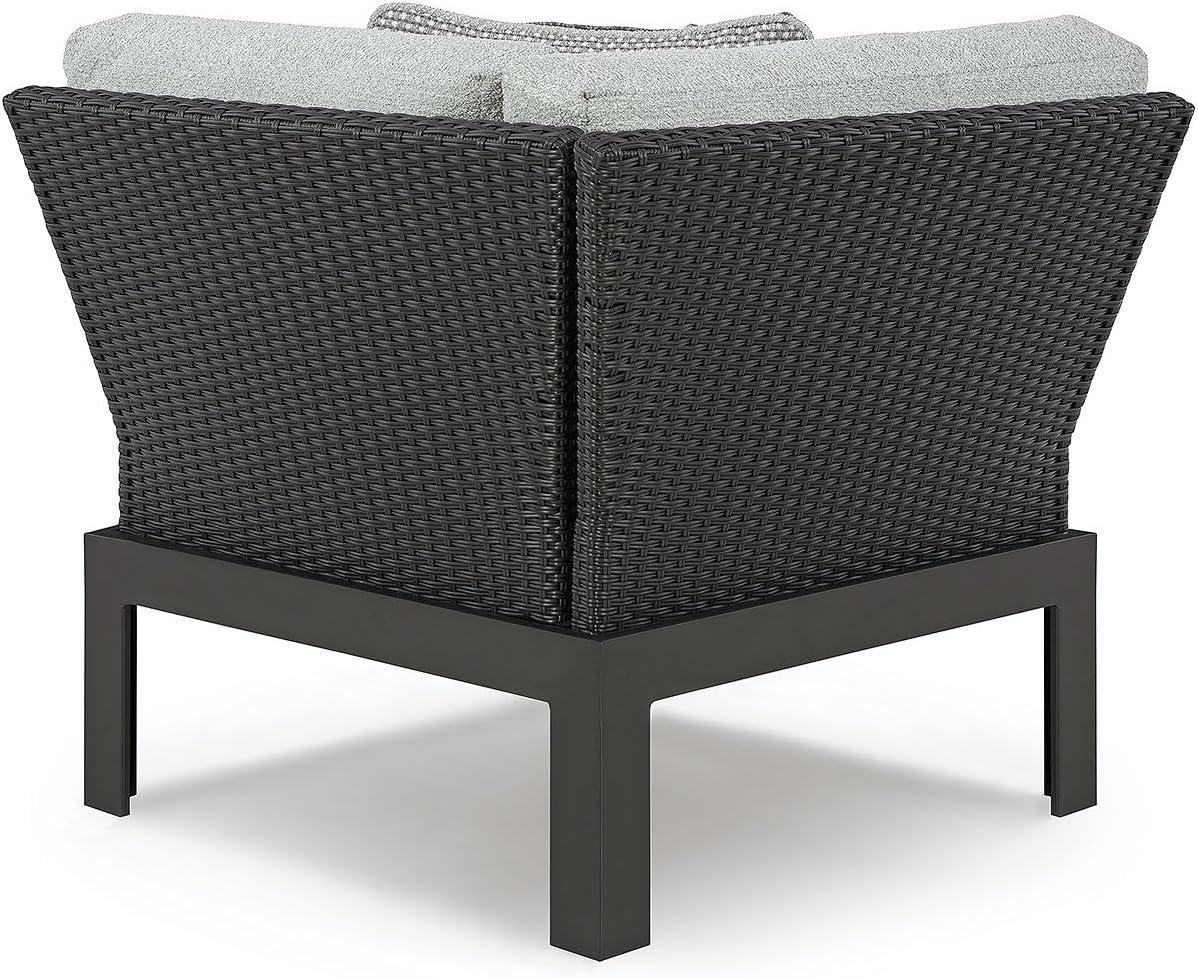 imageSignature Design by Ashley Beachloft Symmetrical Casual 5Piece Outdoor Sectional with Cushion and 5 Throw Pillows Light Gray5Piece Outdoor Sectional