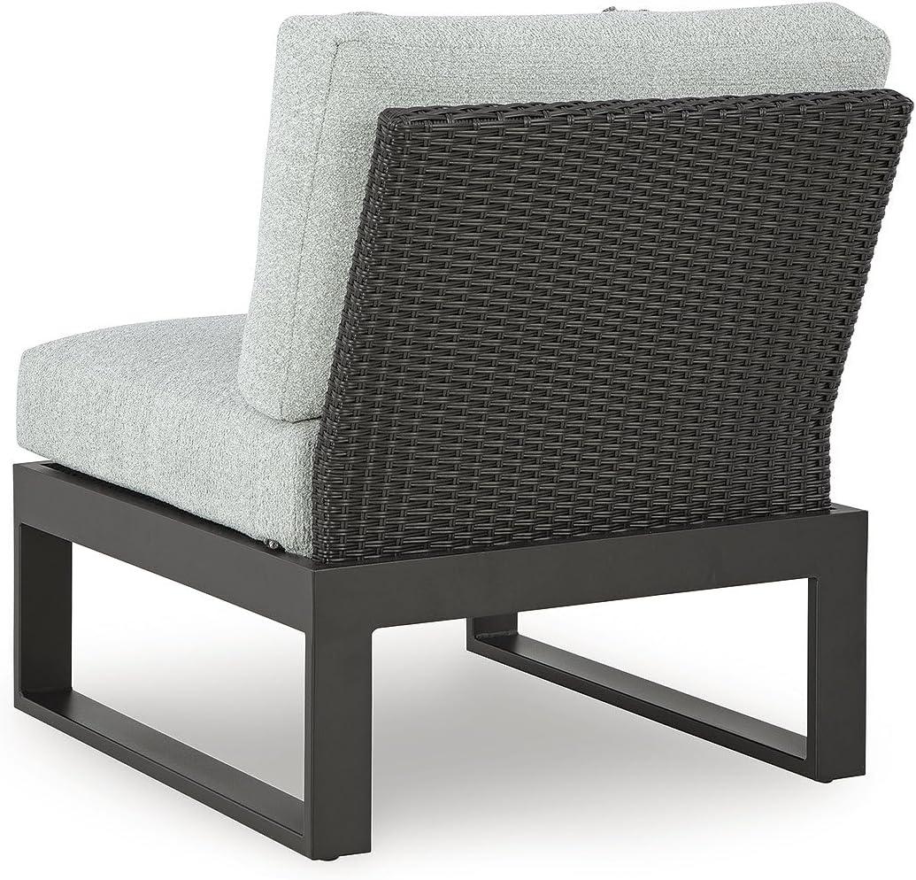 imageSignature Design by Ashley Beachloft Symmetrical Casual 5Piece Outdoor Sectional with Cushion and 5 Throw Pillows Light Gray5Piece Outdoor Sectional