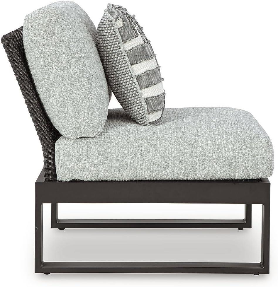 imageSignature Design by Ashley Beachloft Symmetrical Casual 5Piece Outdoor Sectional with Cushion and 5 Throw Pillows Light Gray5Piece Outdoor Sectional