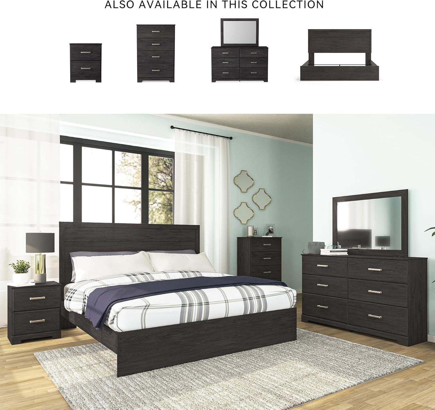 imageSignature Design by Ashley Belachime Rustic Twin Panel Bed Foundation or Box Spring Needed GrayCharcoal