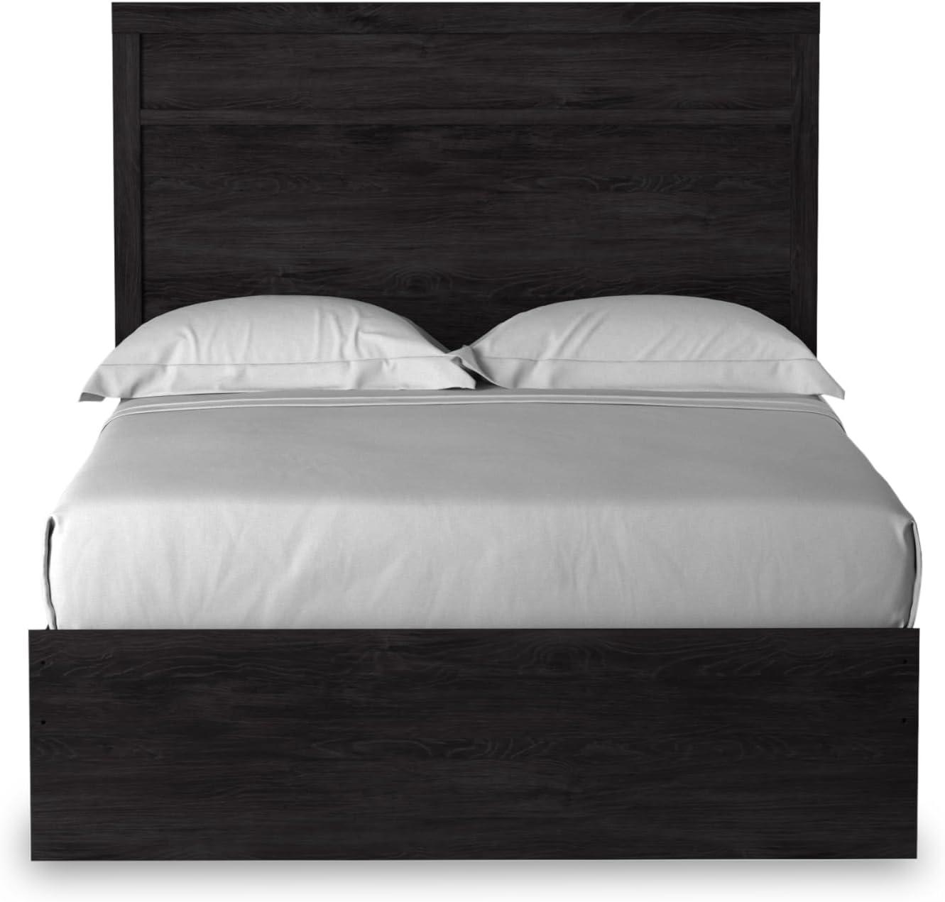 imageSignature Design by Ashley Belachime Rustic Twin Panel Bed Foundation or Box Spring Needed GrayCharcoal