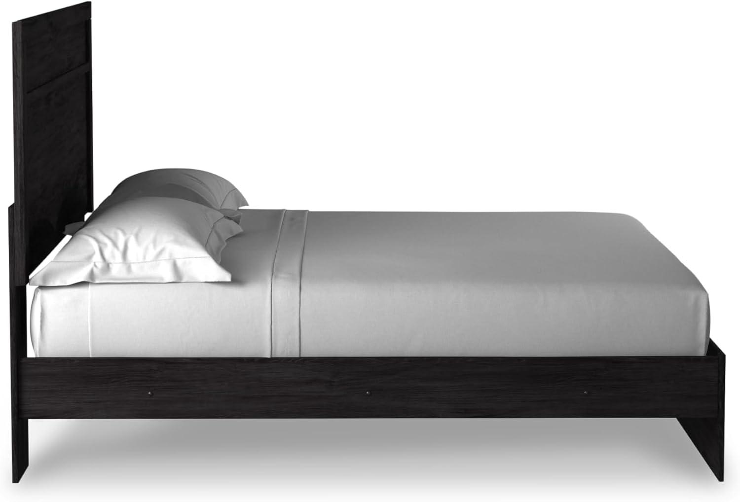 imageSignature Design by Ashley Belachime Rustic Twin Panel Bed Foundation or Box Spring Needed GrayCharcoal