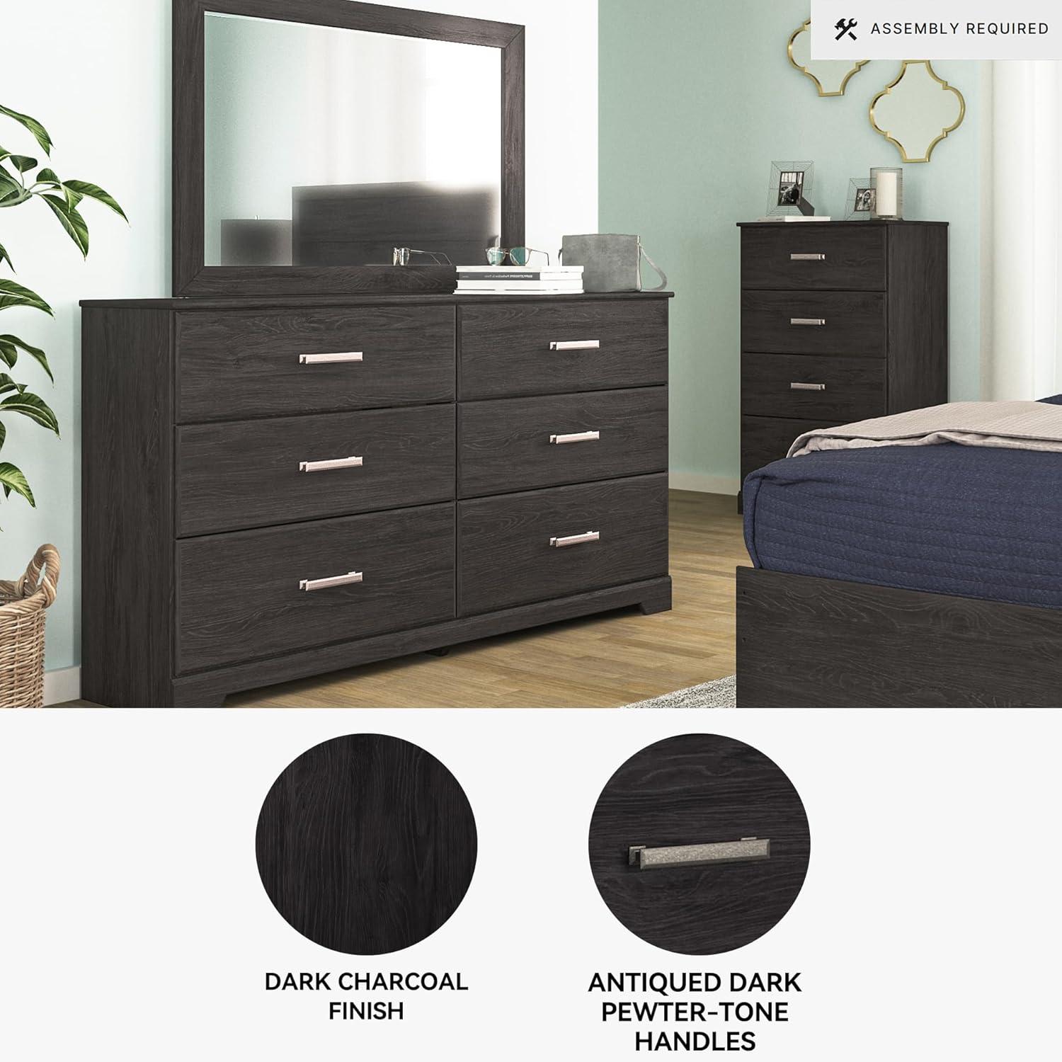 imageSignature Design by Ashley Belachime Rustic Twin Panel Bed Foundation or Box Spring Needed GrayCharcoal