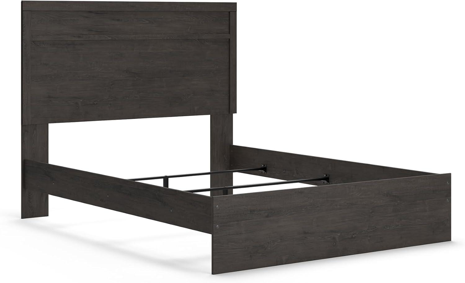 imageSignature Design by Ashley Belachime Rustic Twin Panel Bed Foundation or Box Spring Needed GrayCharcoal
