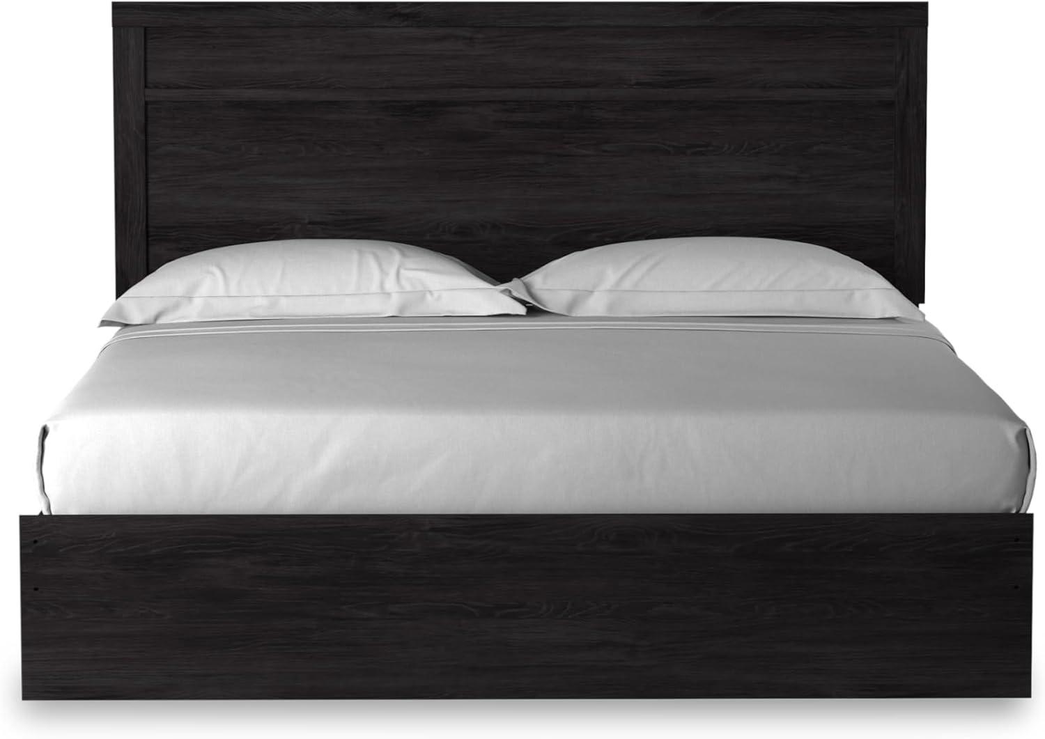 imageSignature Design by Ashley Belachime Rustic Twin Panel Bed Foundation or Box Spring Needed GrayCharcoal