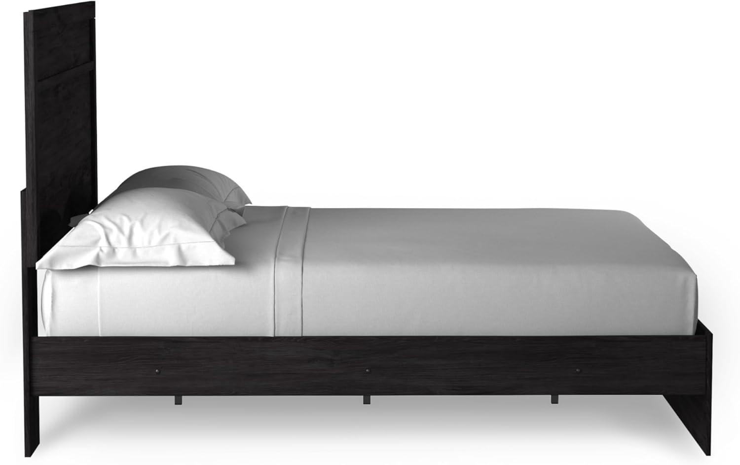 imageSignature Design by Ashley Belachime Rustic Twin Panel Bed Foundation or Box Spring Needed GrayCharcoal