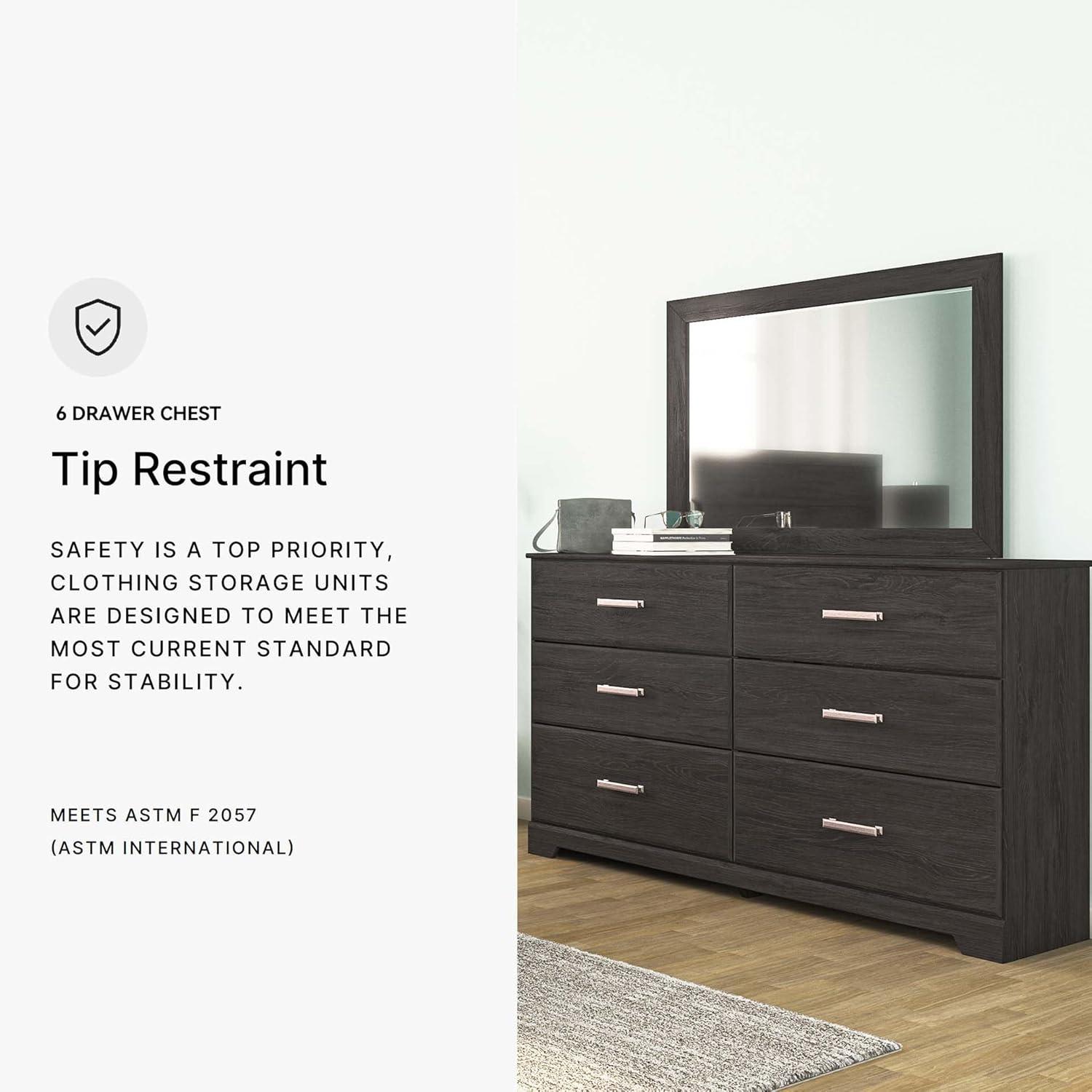 imageSignature Design by Ashley Belachime Rustic Twin Panel Bed Foundation or Box Spring Needed GrayCharcoal