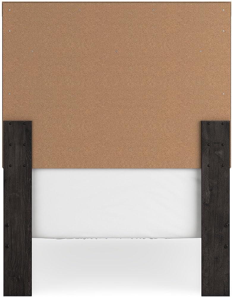 imageSignature Design by Ashley Belachime Rustic Twin Panel Bed Foundation or Box Spring Needed GrayCharcoal