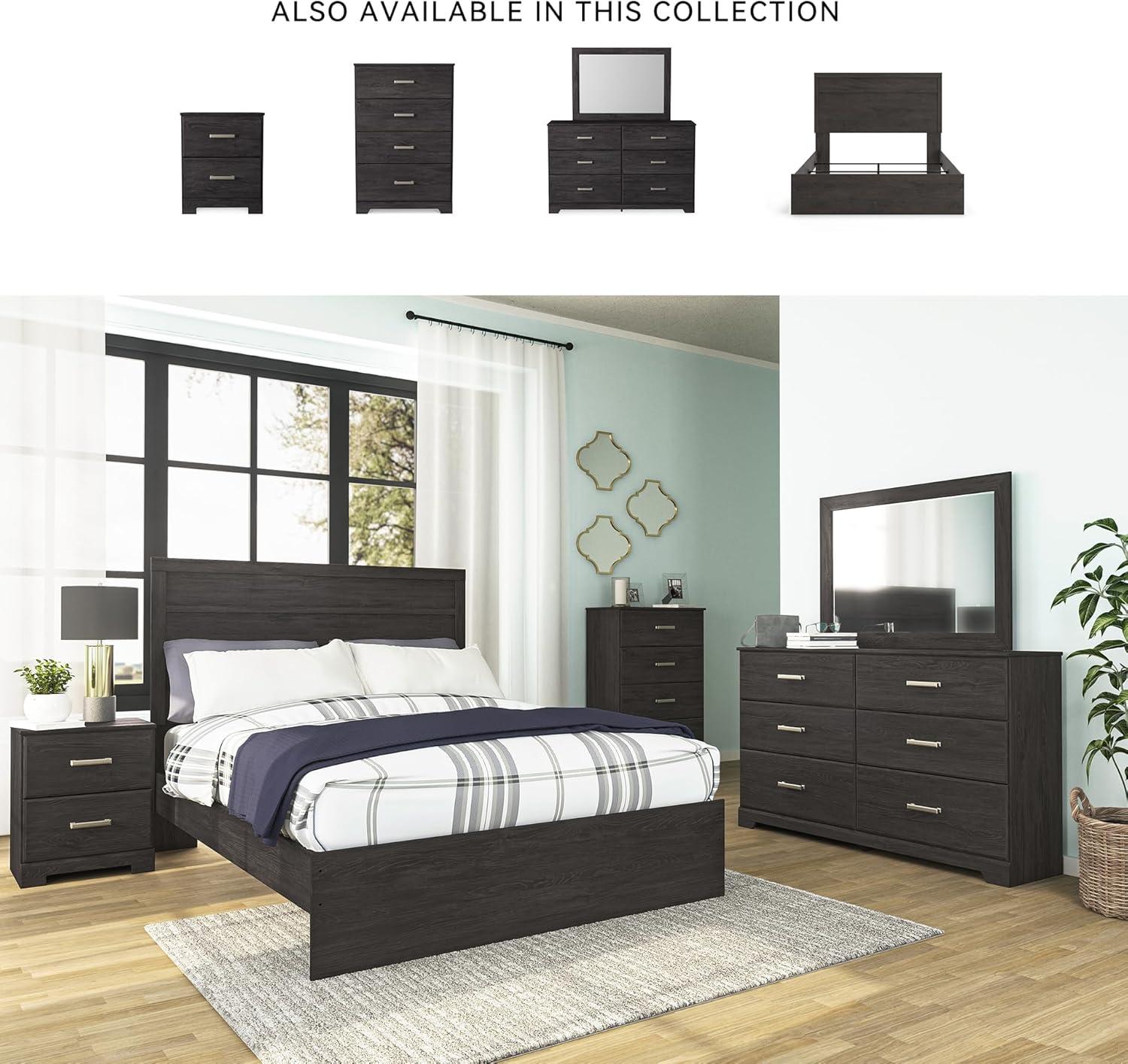 imageSignature Design by Ashley Belachime Rustic Twin Panel Bed Foundation or Box Spring Needed GrayCharcoal