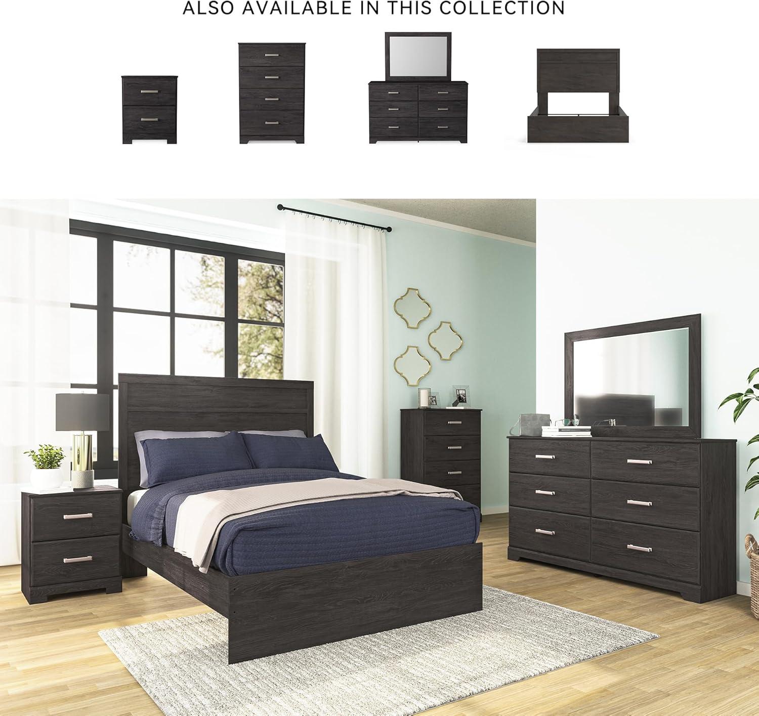 imageSignature Design by Ashley Belachime Rustic Twin Panel Bed Foundation or Box Spring Needed GrayCharcoal
