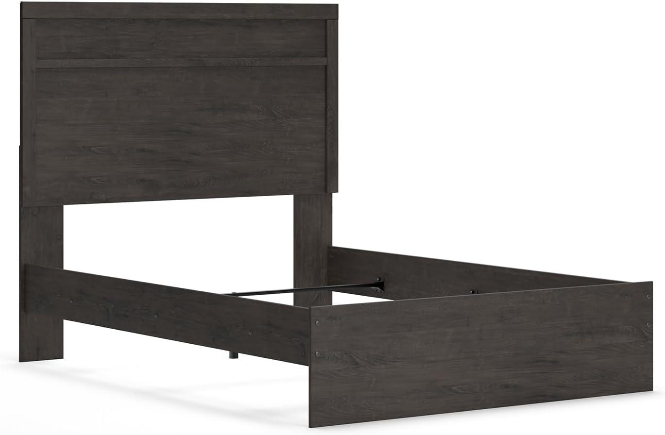 imageSignature Design by Ashley Belachime Rustic Twin Panel Bed Foundation or Box Spring Needed GrayCharcoal