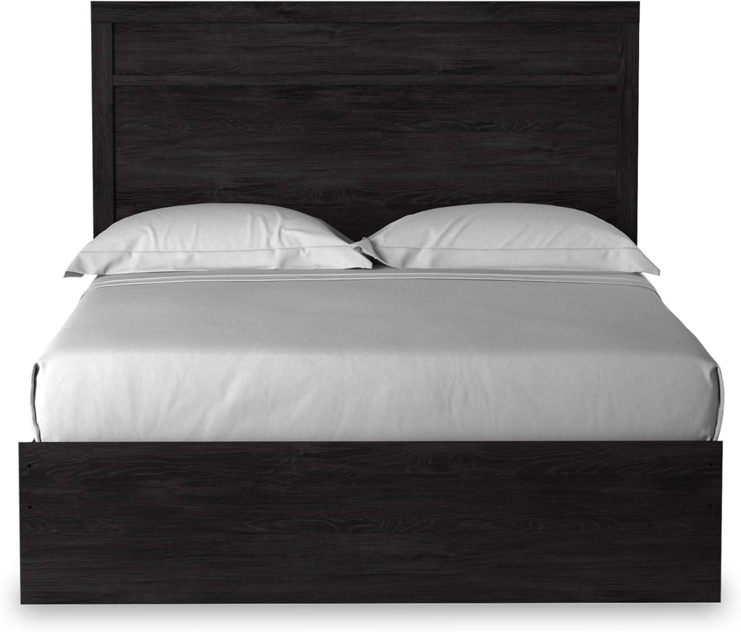 imageSignature Design by Ashley Belachime Rustic Twin Panel Bed Foundation or Box Spring Needed GrayCharcoal