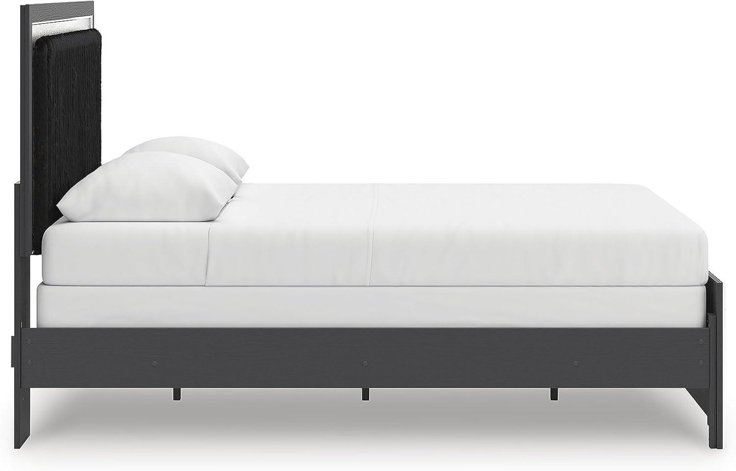 imageSignature Design by Ashley Birmonton Glam Upholstered Panel Storage Bed Foundation or Box Spring Needed King WhiteBlack