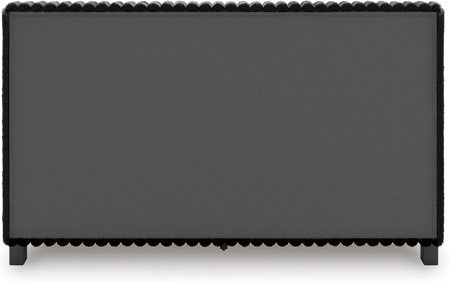 imageSignature Design by Ashley Birmonton Glam Upholstered Panel Storage Bed Foundation or Box Spring Needed King WhiteBlack