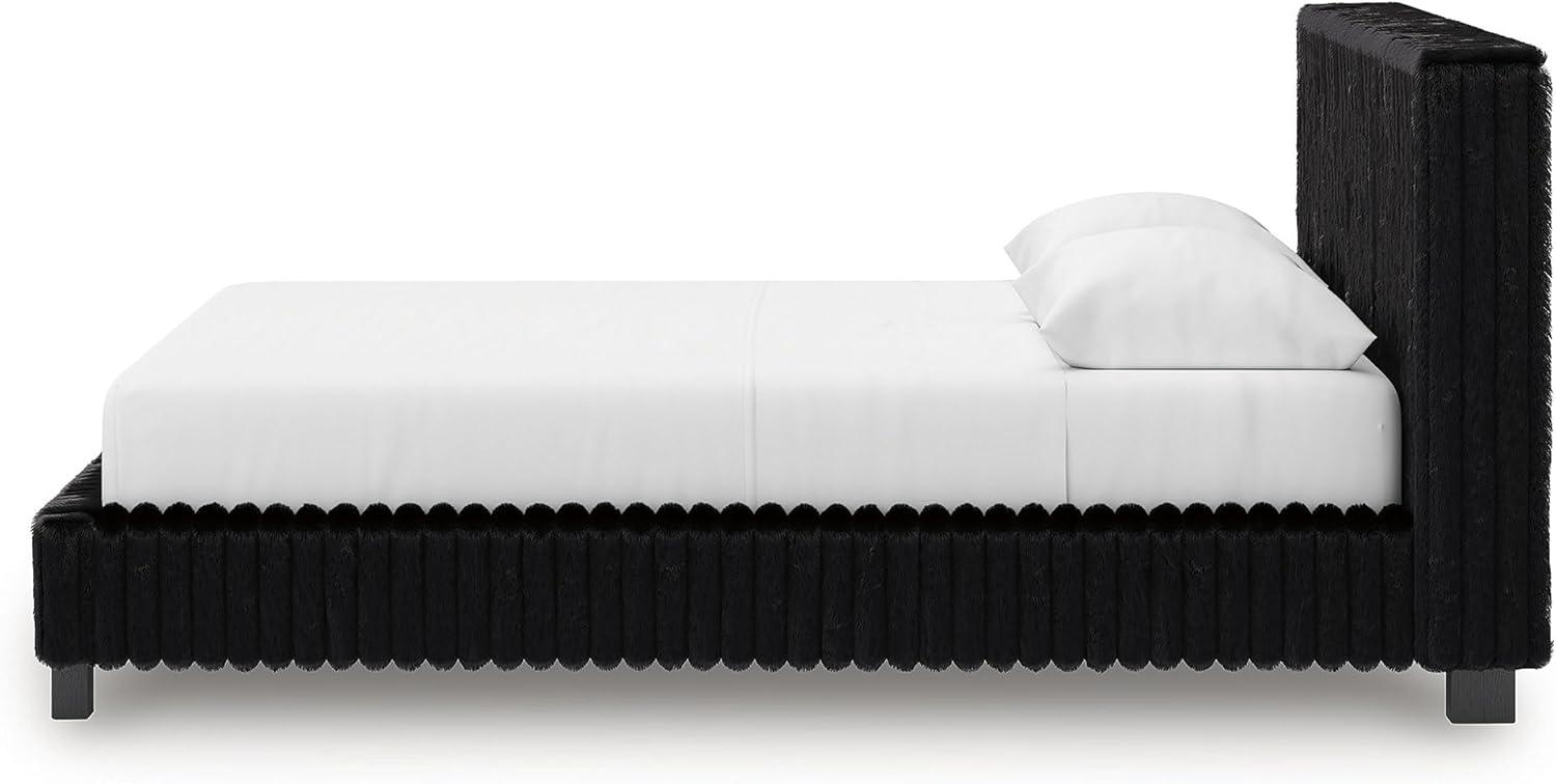 imageSignature Design by Ashley Birmonton Glam Upholstered Panel Storage Bed Foundation or Box Spring Needed King WhiteBlack