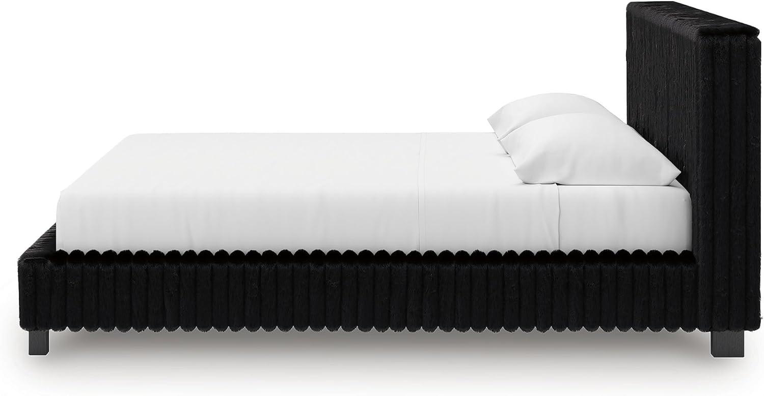 imageSignature Design by Ashley Birmonton Glam Upholstered Panel Storage Bed Foundation or Box Spring Needed King WhiteBlack