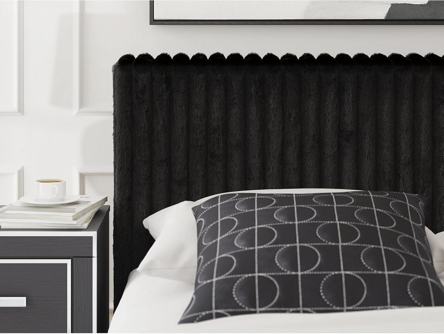 imageSignature Design by Ashley Birmonton Glam Upholstered Panel Storage Bed Foundation or Box Spring Needed King WhiteBlack