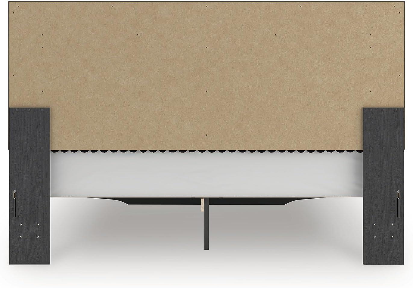 imageSignature Design by Ashley Birmonton Glam Upholstered Panel Storage Bed Foundation or Box Spring Needed King WhiteBlack