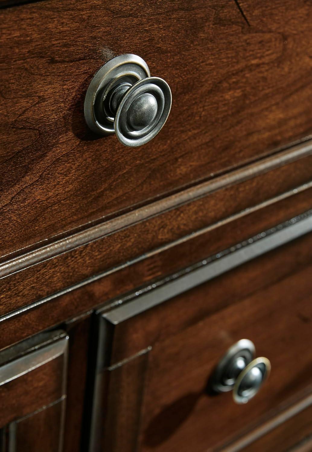 imageSignature Design by Ashley Brinxton Urban SmoothGliding 7Drawer Dresser and Mirror with Safety Stop GrayDark Brown