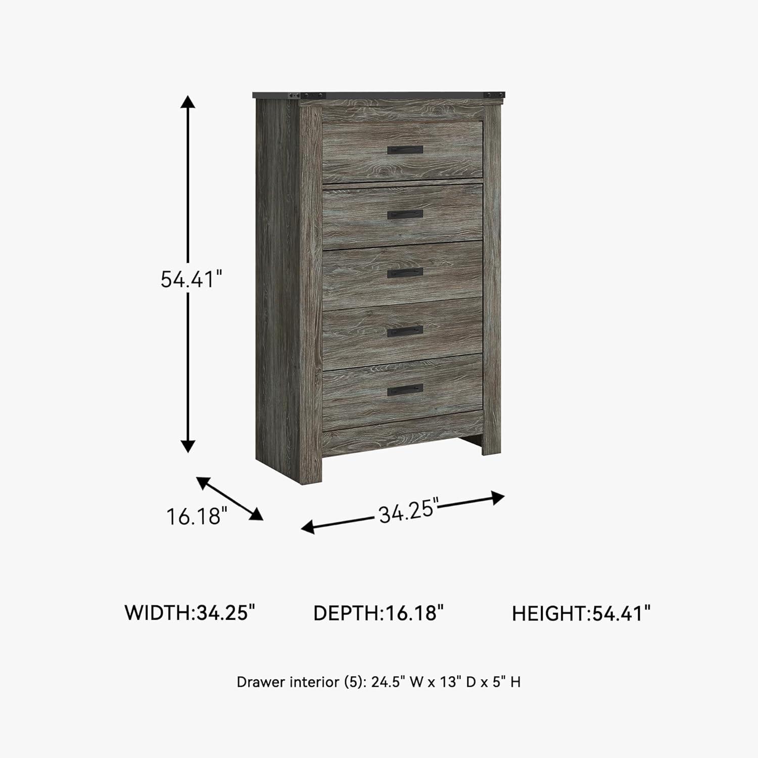 imageSignature Design by Ashley Brinxton Urban SmoothGliding 7Drawer Dresser and Mirror with Safety Stop GrayGrey