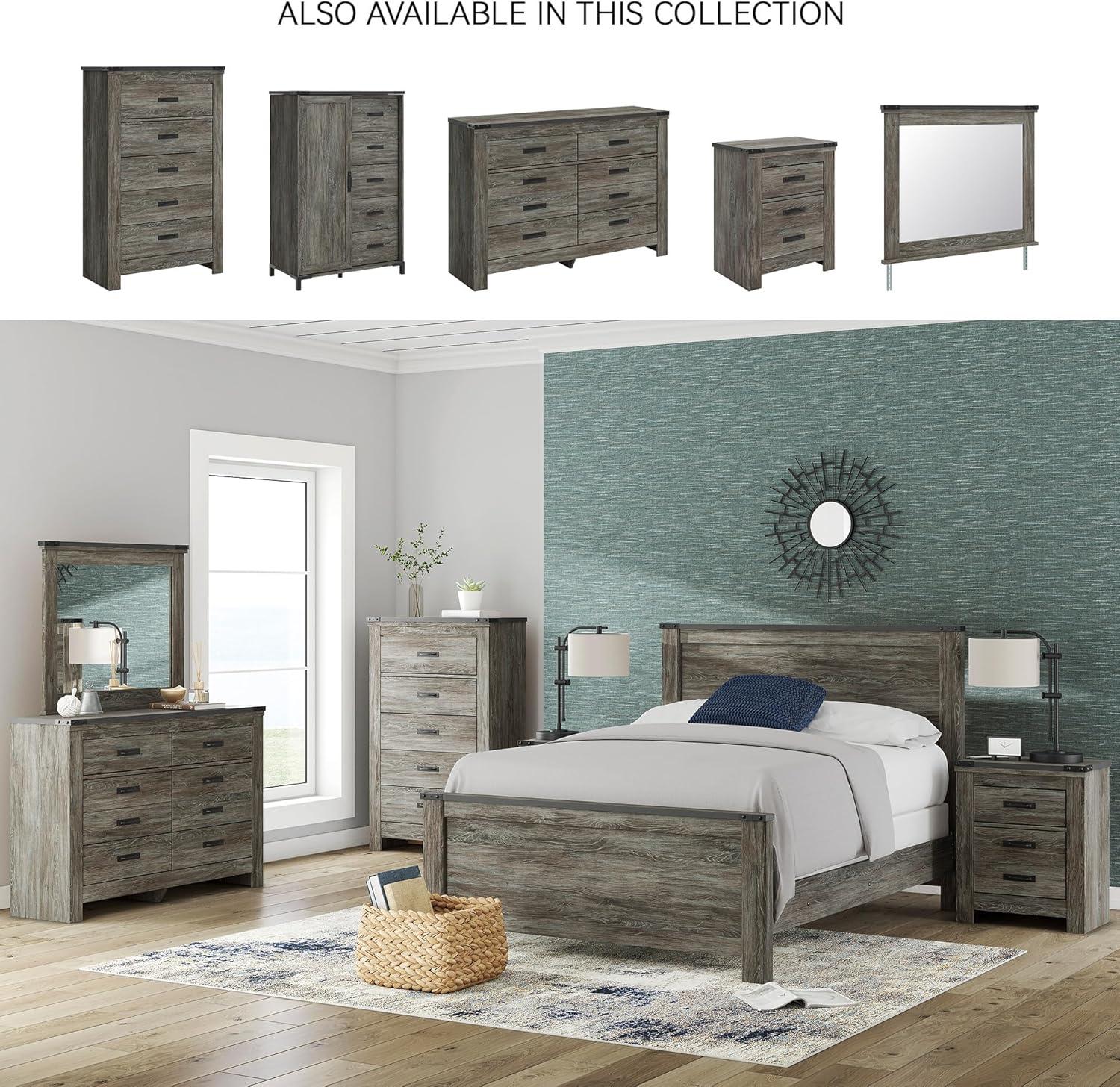 imageSignature Design by Ashley Brinxton Urban SmoothGliding 7Drawer Dresser and Mirror with Safety Stop GrayGrey