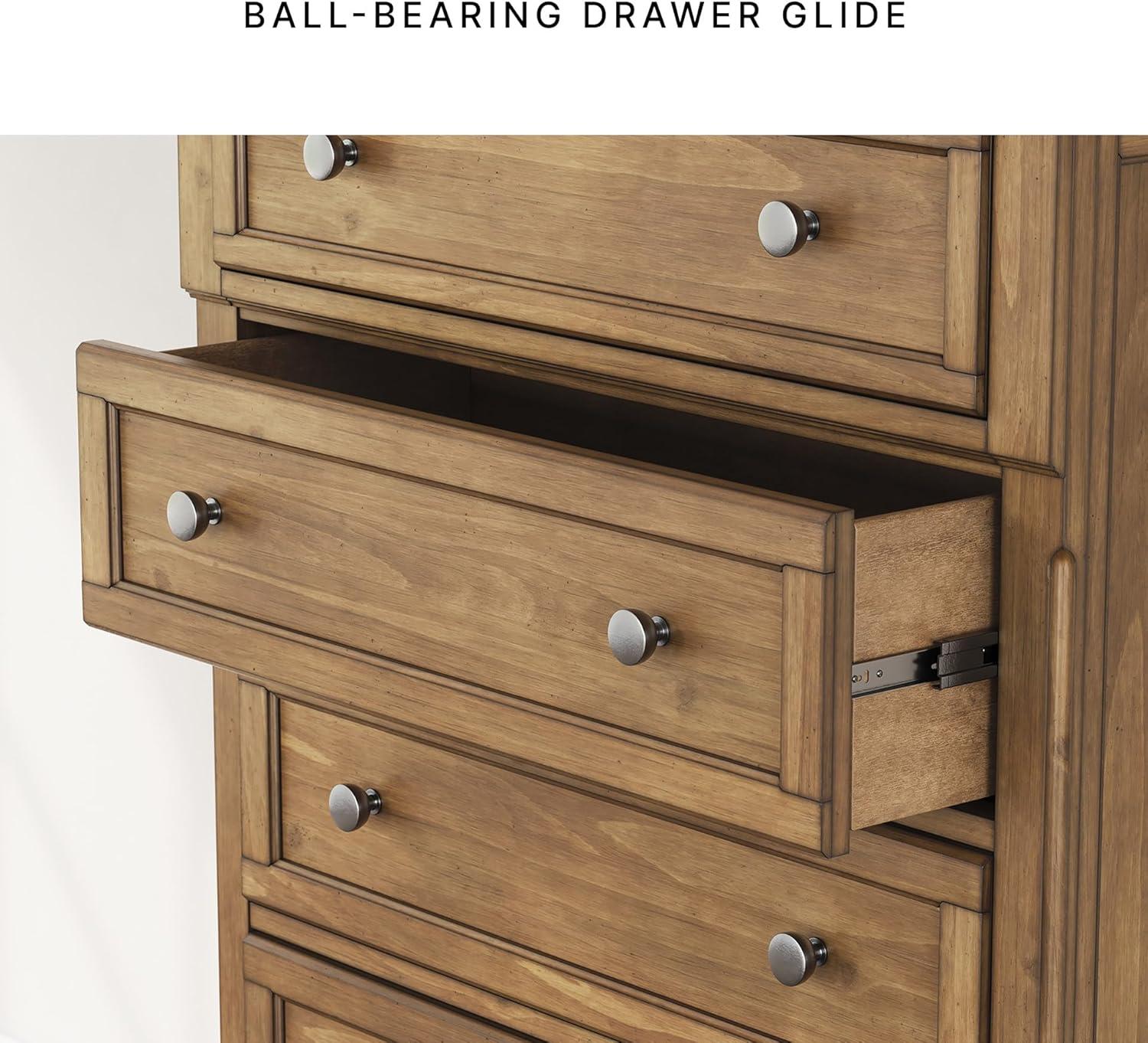 imageSignature Design by Ashley Brinxton Urban SmoothGliding 7Drawer Dresser and Mirror with Safety Stop GrayMedium Brown
