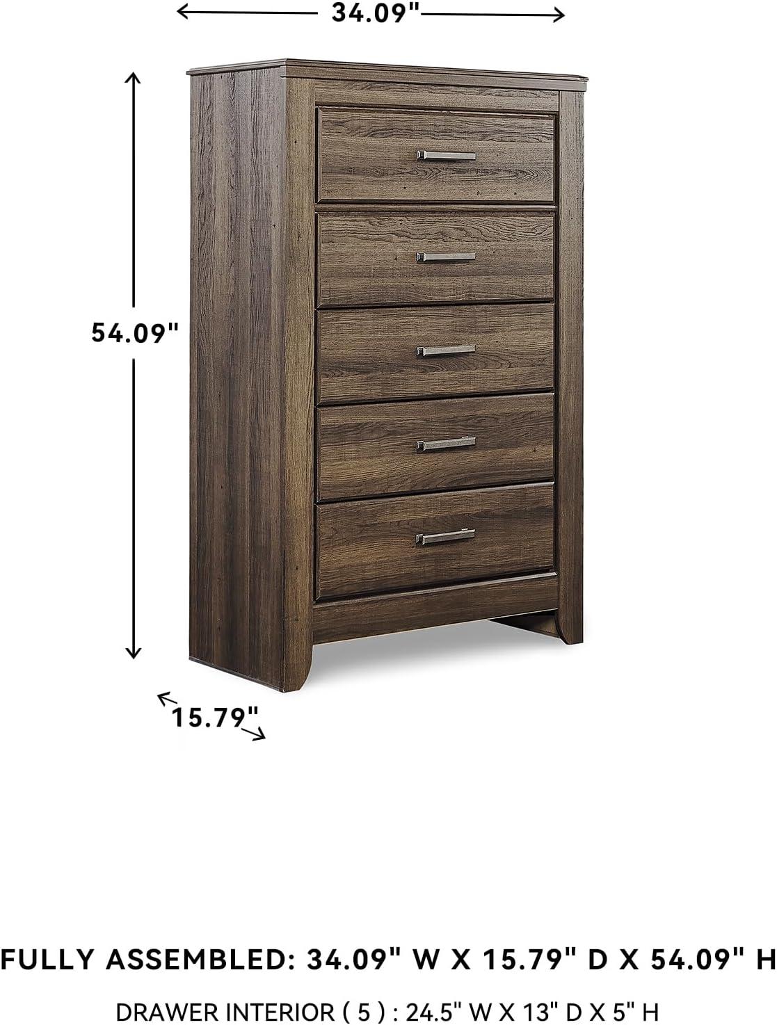 imageSignature Design by Ashley Brinxton Urban SmoothGliding 7Drawer Dresser and Mirror with Safety Stop GrayWarm Brown