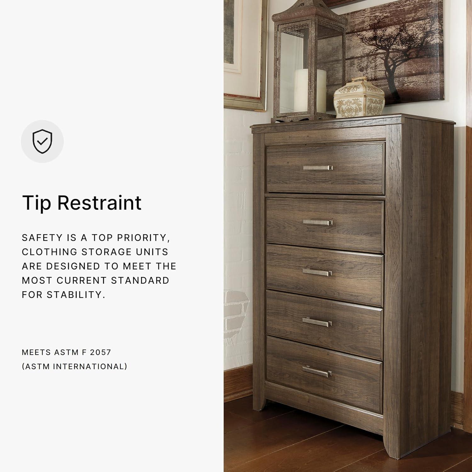 imageSignature Design by Ashley Brinxton Urban SmoothGliding 7Drawer Dresser and Mirror with Safety Stop GrayWarm Brown