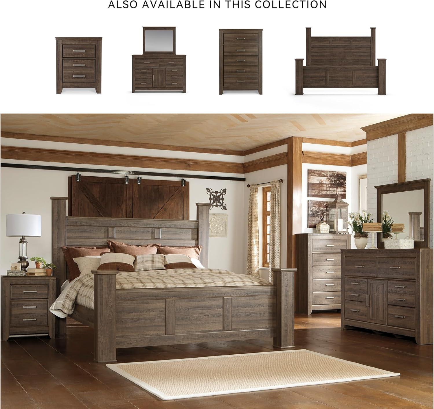 imageSignature Design by Ashley Brinxton Urban SmoothGliding 7Drawer Dresser and Mirror with Safety Stop GrayWarm Brown