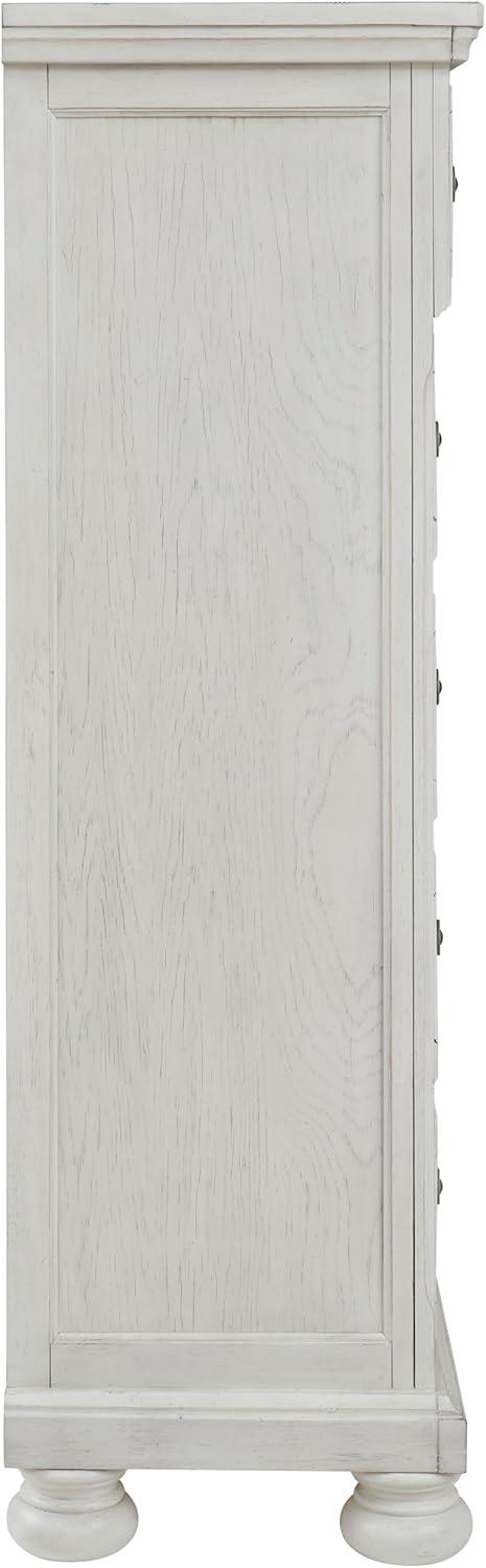 imageSignature Design by Ashley Brinxton Urban SmoothGliding 7Drawer Dresser and Mirror with Safety Stop GrayWhite