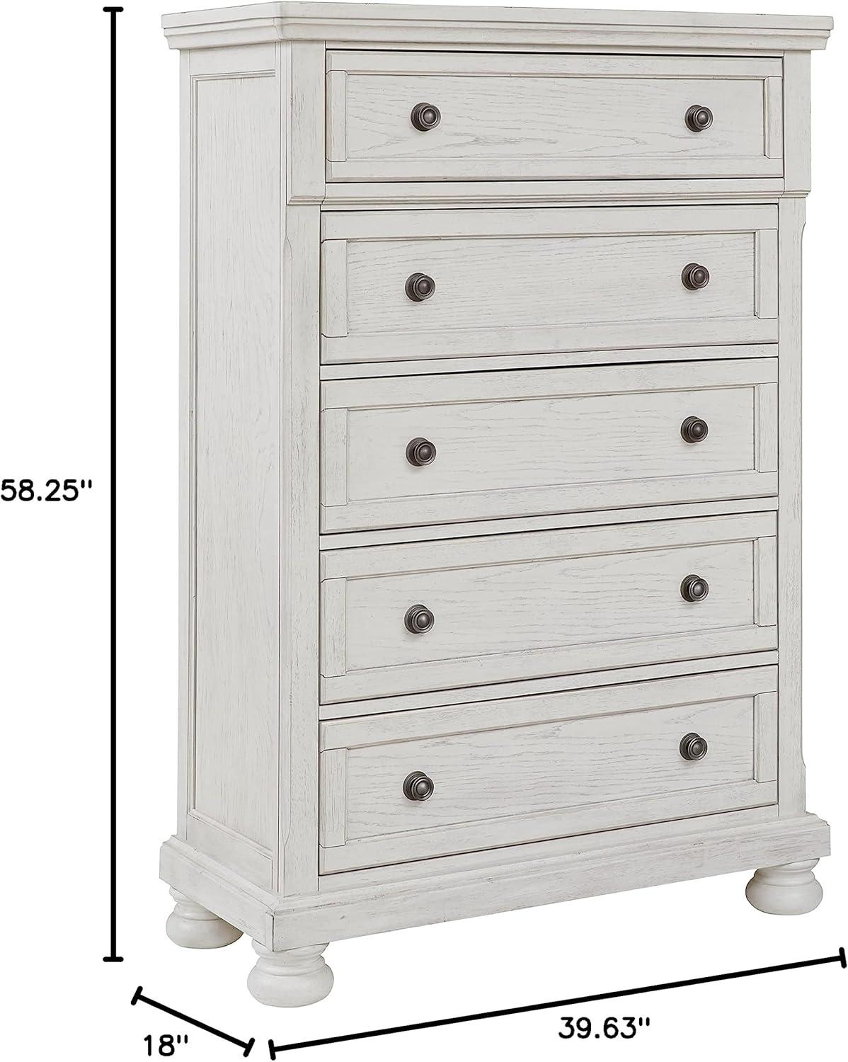 imageSignature Design by Ashley Brinxton Urban SmoothGliding 7Drawer Dresser and Mirror with Safety Stop GrayWhite