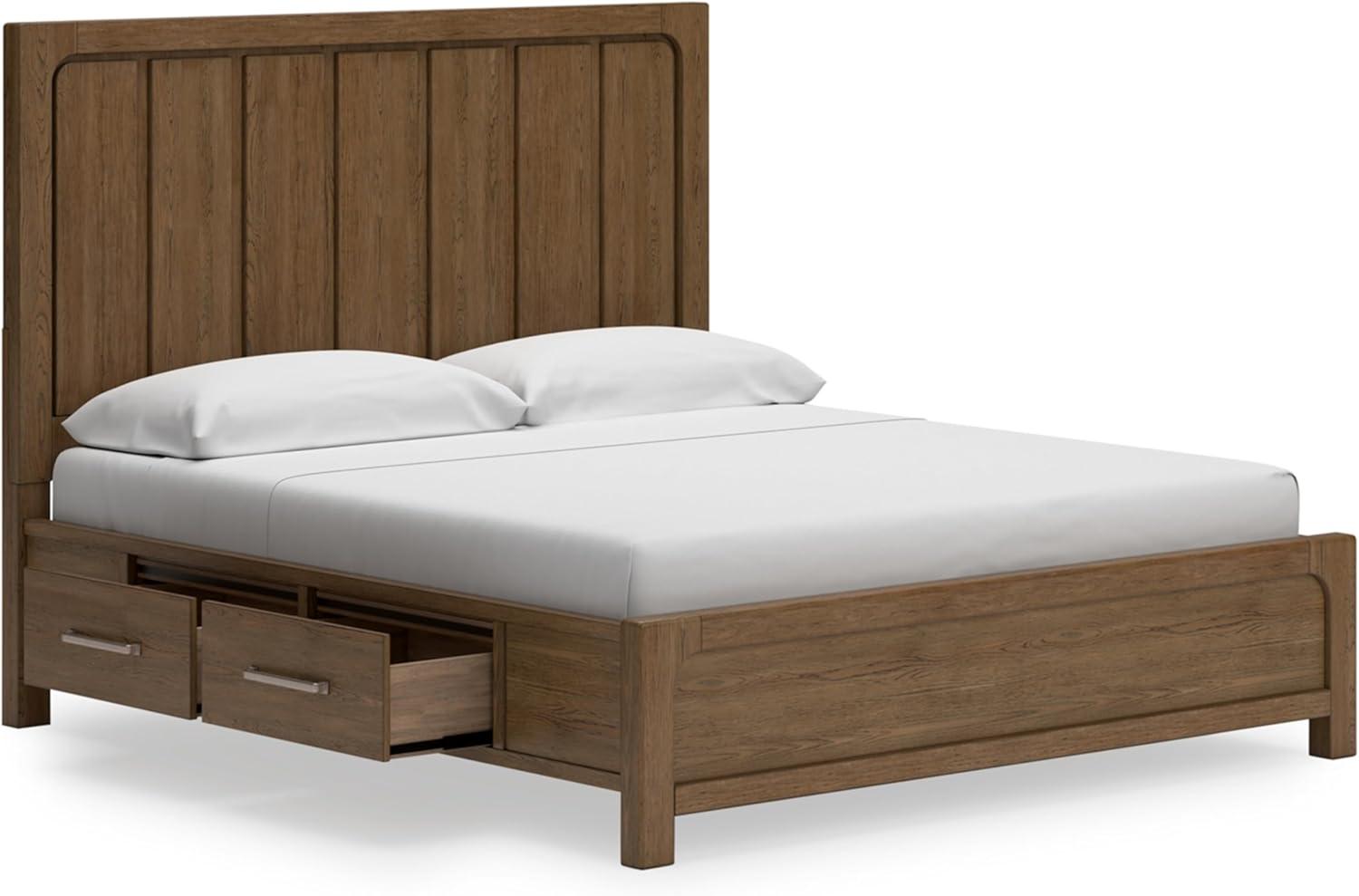 imageSignature Design by Ashley Cabalynn Casual Queen Upholstered Bed Foundation or Box Spring Needed BeigeCalifornia King Panel Bed with Storage