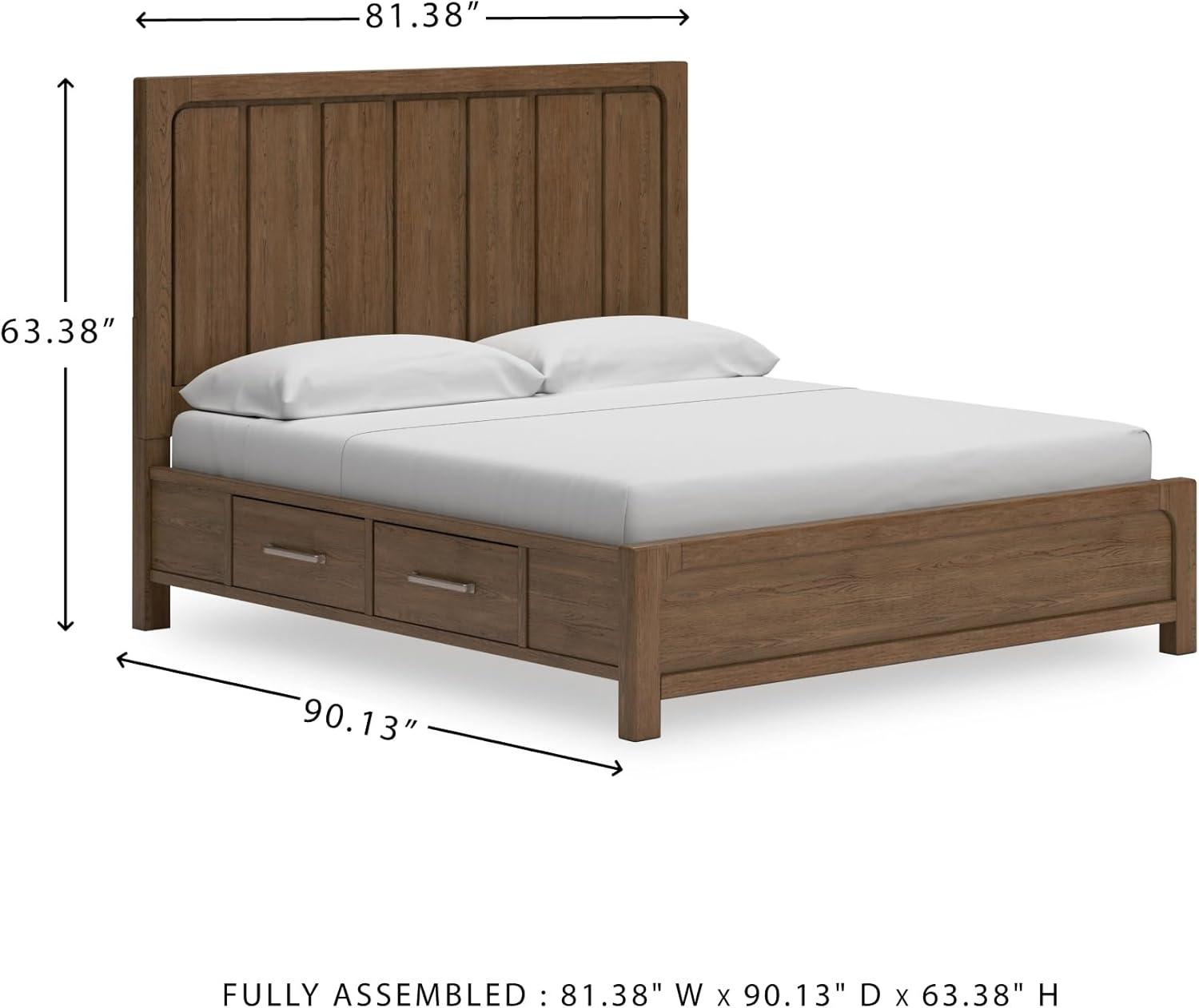 imageSignature Design by Ashley Cabalynn Casual Queen Upholstered Bed Foundation or Box Spring Needed BeigeCalifornia King Panel Bed with Storage
