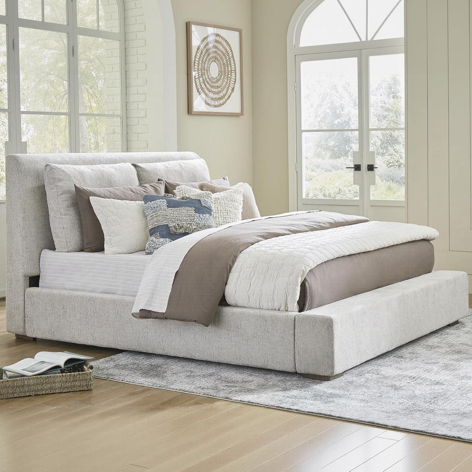imageSignature Design by Ashley Cabalynn Casual Queen Upholstered Bed Foundation or Box Spring Needed BeigeCalifornia King Upholstered Bed