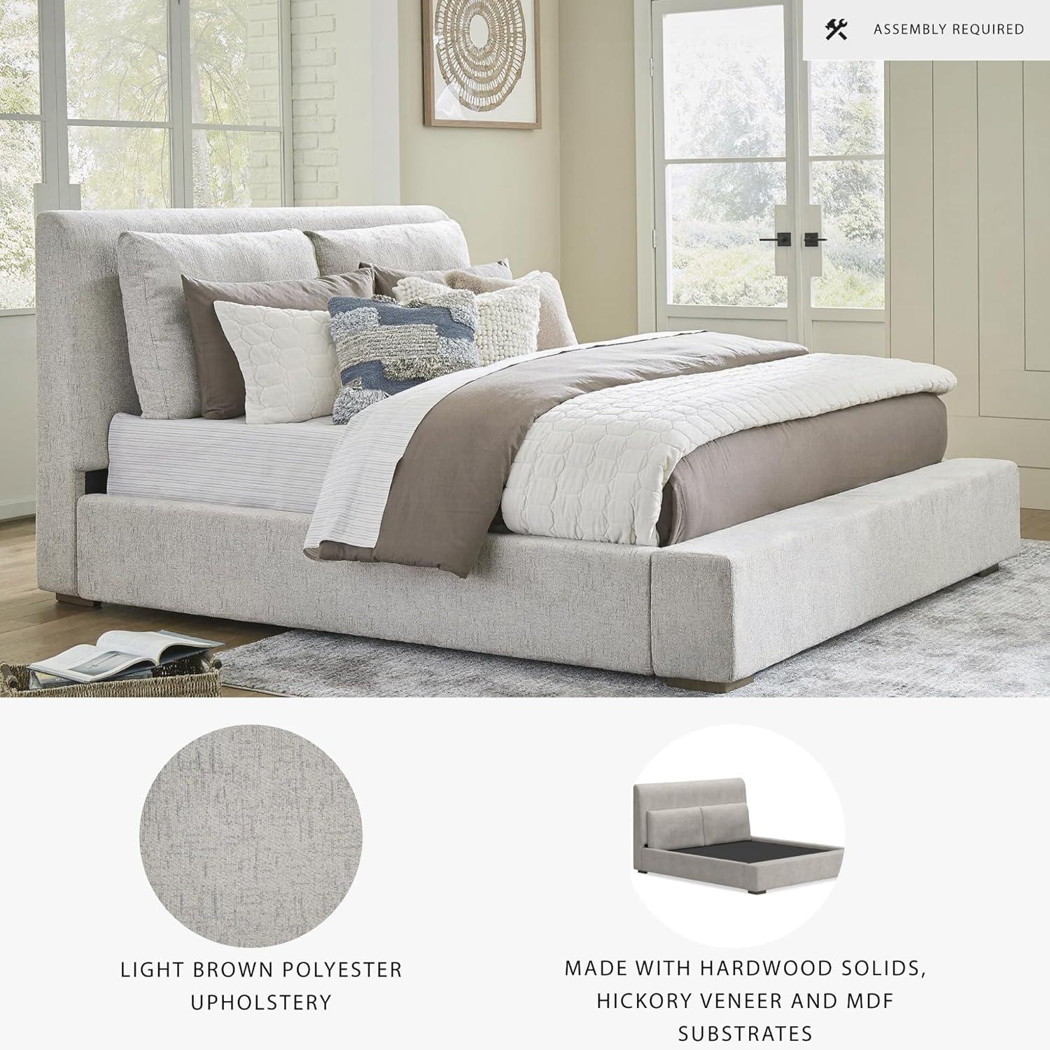 imageSignature Design by Ashley Cabalynn Casual Queen Upholstered Bed Foundation or Box Spring Needed BeigeCalifornia King Upholstered Bed