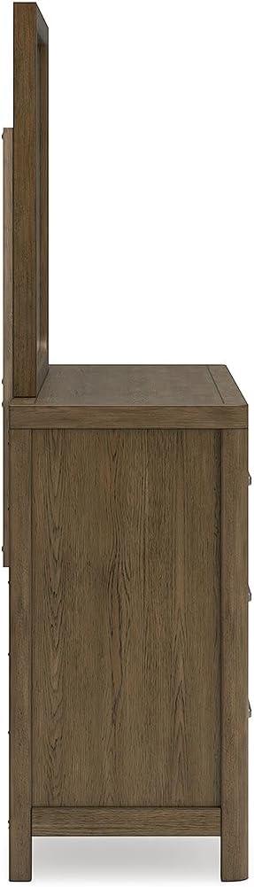 imageSignature Design by Ashley Cabalynn Casual Queen Upholstered Bed Foundation or Box Spring Needed BeigeDresser and Mirror