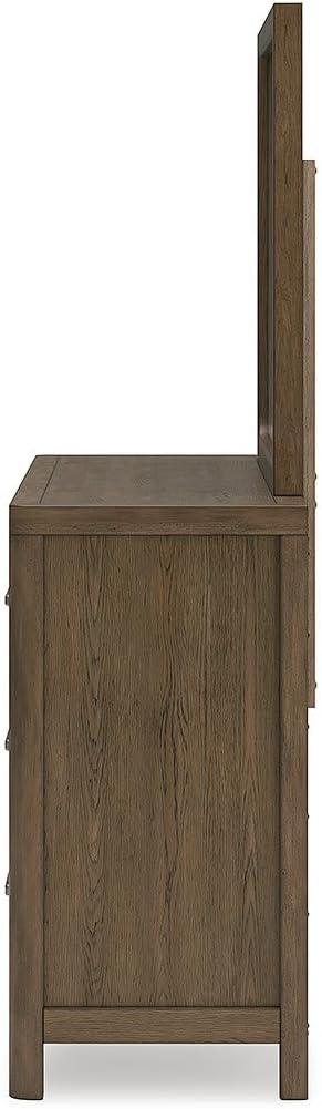 imageSignature Design by Ashley Cabalynn Casual Queen Upholstered Bed Foundation or Box Spring Needed BeigeDresser and Mirror