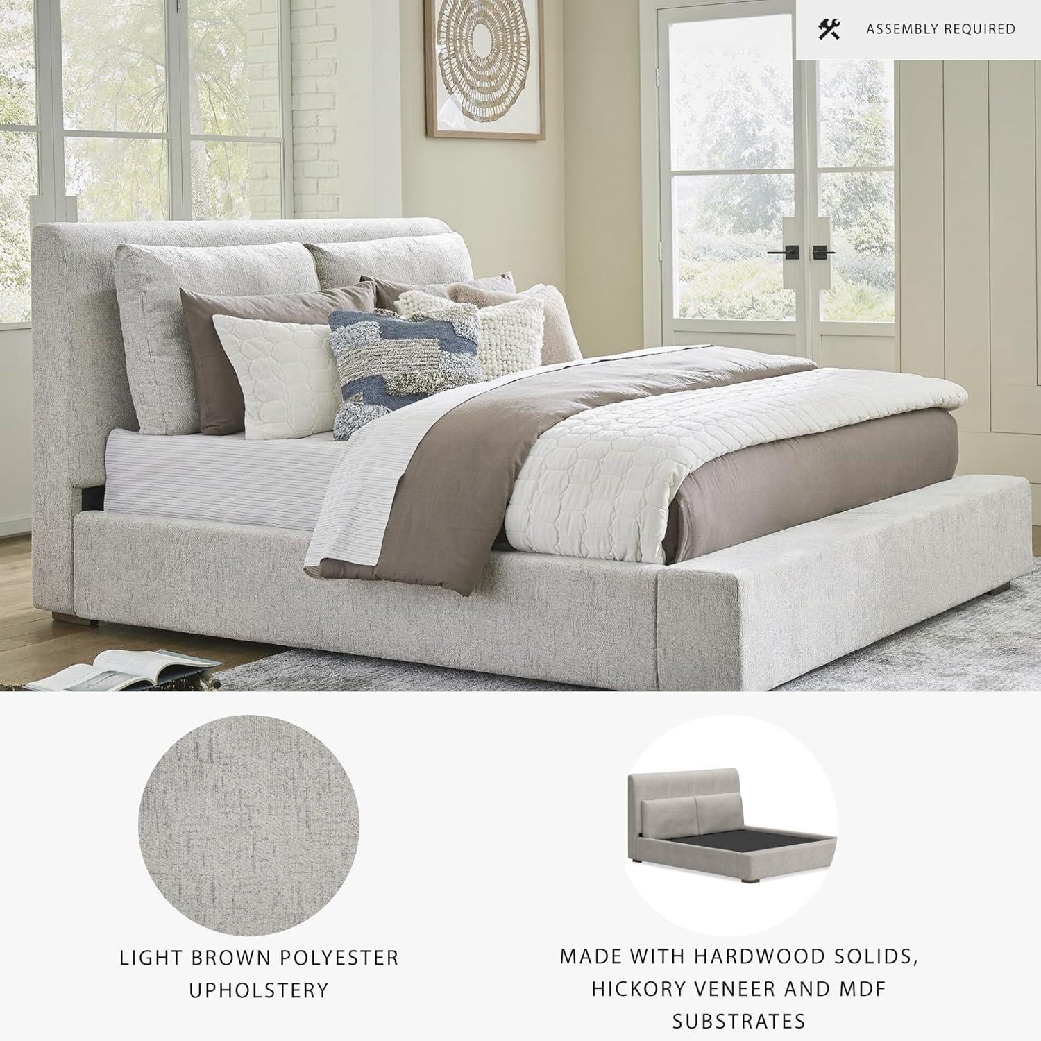 imageSignature Design by Ashley Cabalynn Casual Queen Upholstered Bed Foundation or Box Spring Needed BeigeKing Upholstered Bed