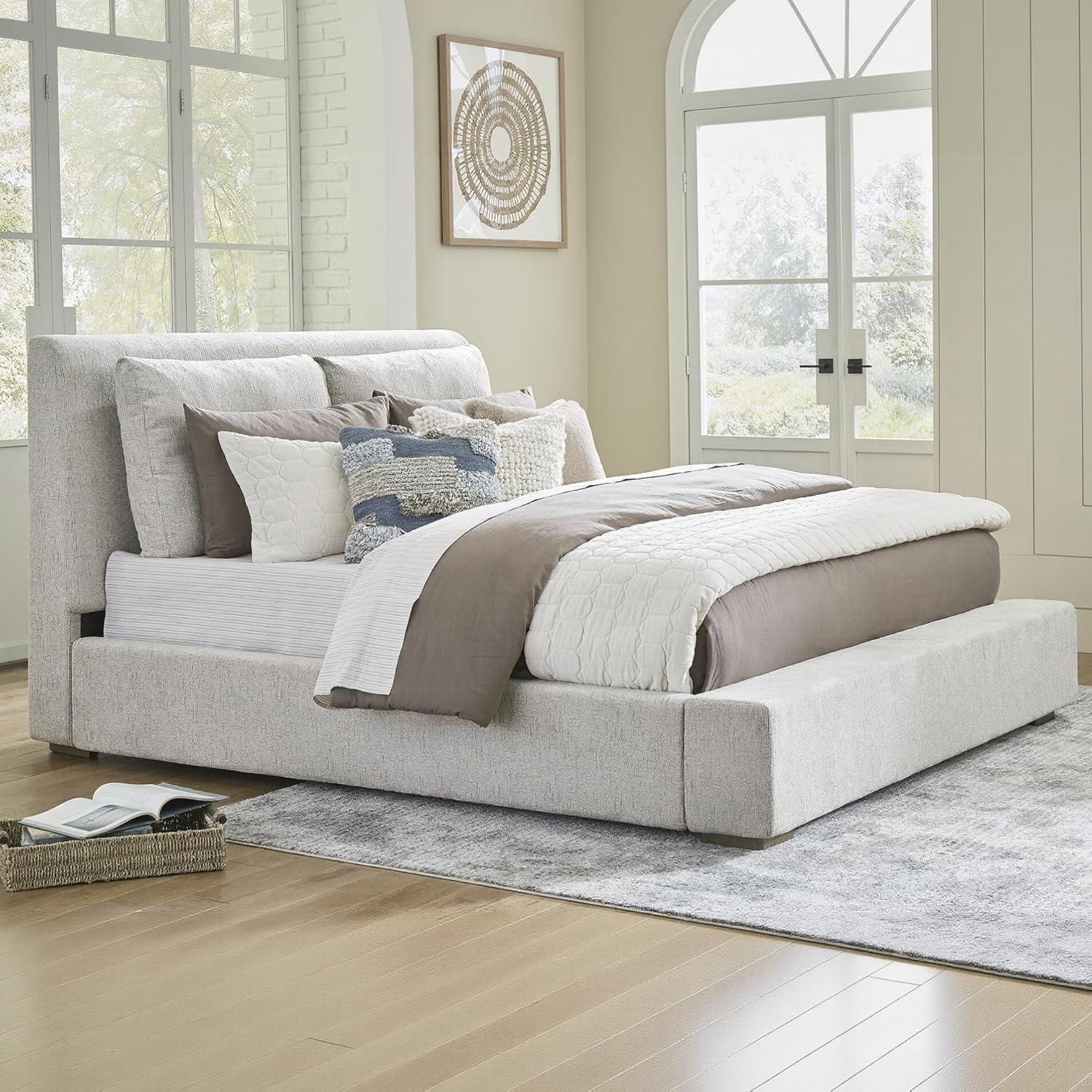imageSignature Design by Ashley Cabalynn Casual Queen Upholstered Bed Foundation or Box Spring Needed BeigeKing Upholstered Bed