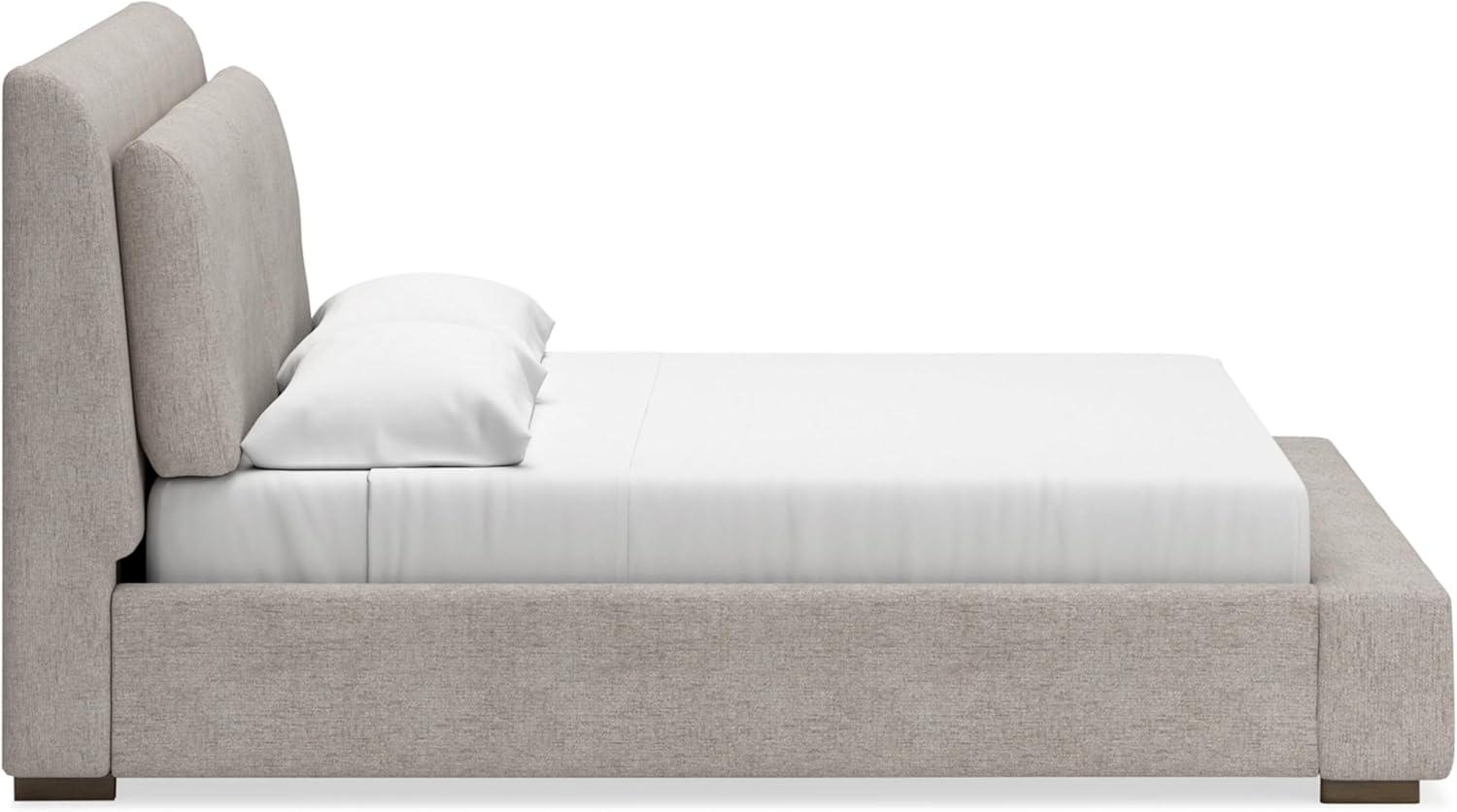 imageSignature Design by Ashley Cabalynn Casual Queen Upholstered Bed Foundation or Box Spring Needed BeigeKing Upholstered Bed