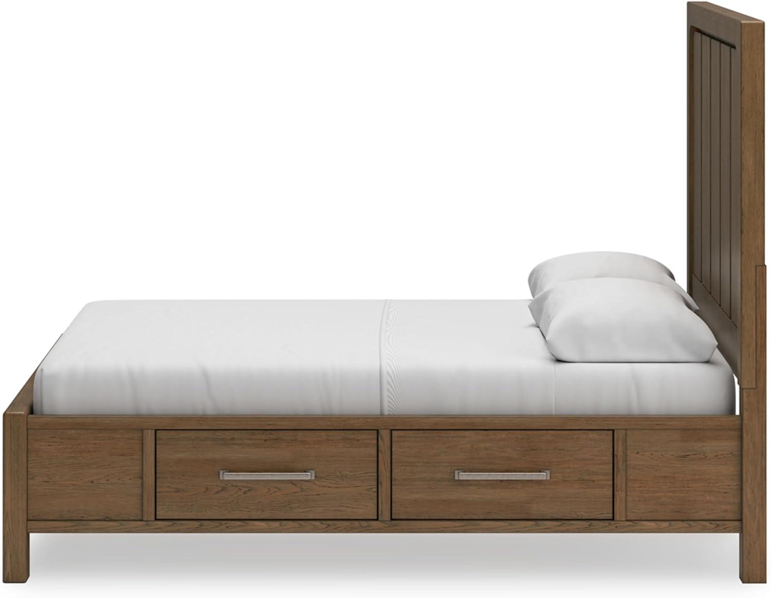 imageSignature Design by Ashley Cabalynn Casual Queen Upholstered Bed Foundation or Box Spring Needed BeigeQueen Panel Bed with Storage