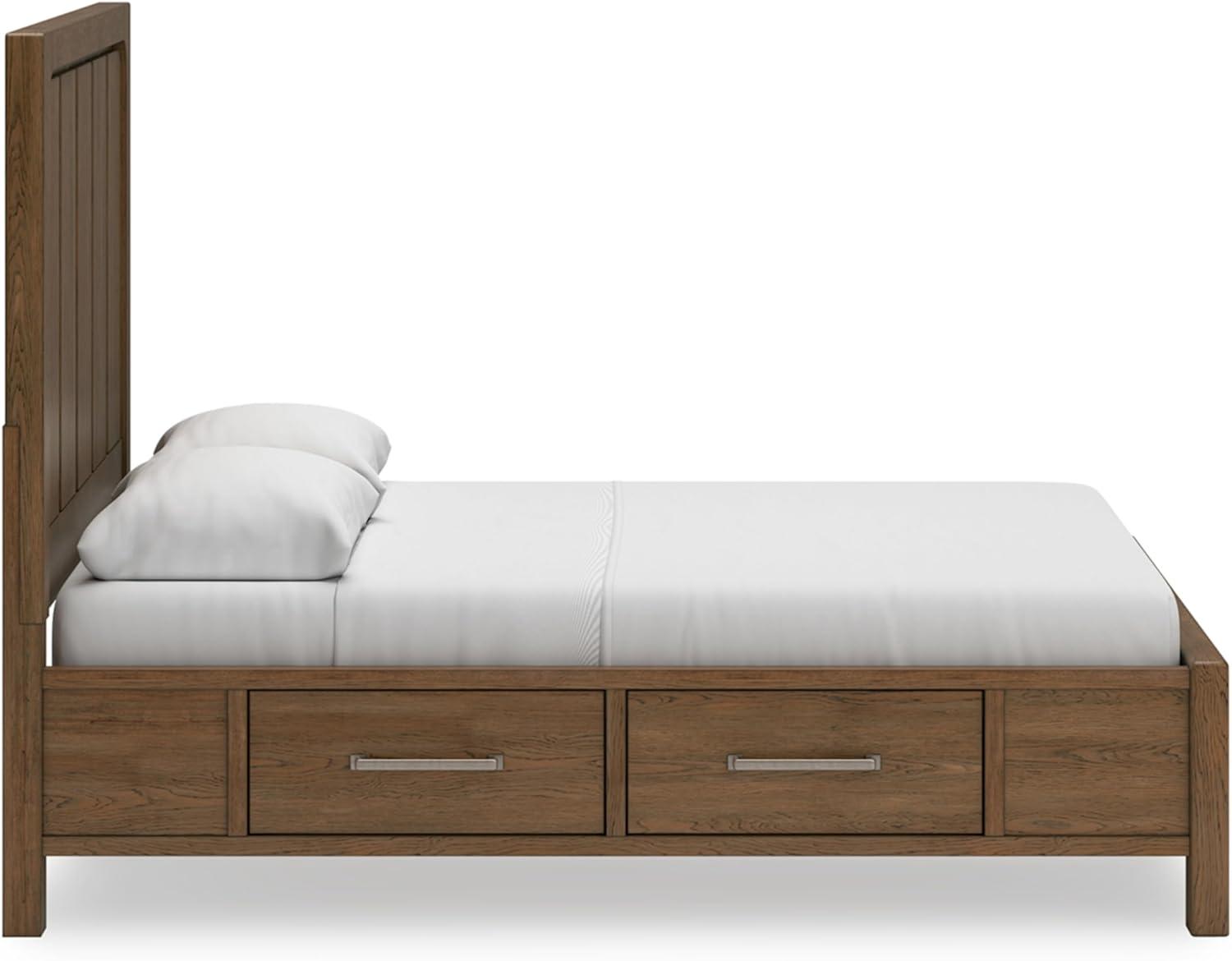 imageSignature Design by Ashley Cabalynn Casual Queen Upholstered Bed Foundation or Box Spring Needed BeigeQueen Panel Bed with Storage