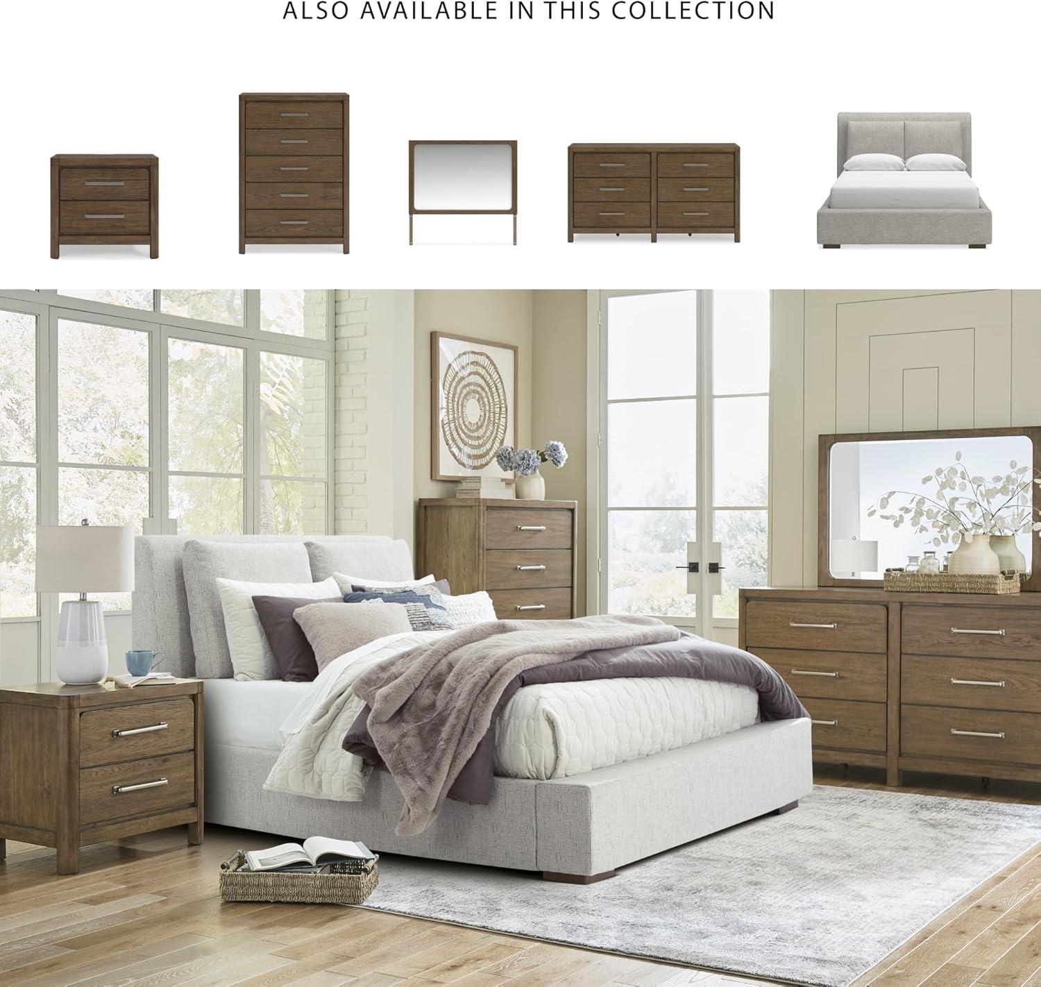 imageSignature Design by Ashley Cabalynn Casual Queen Upholstered Bed Foundation or Box Spring Needed BeigeQueen Upholstered Bed