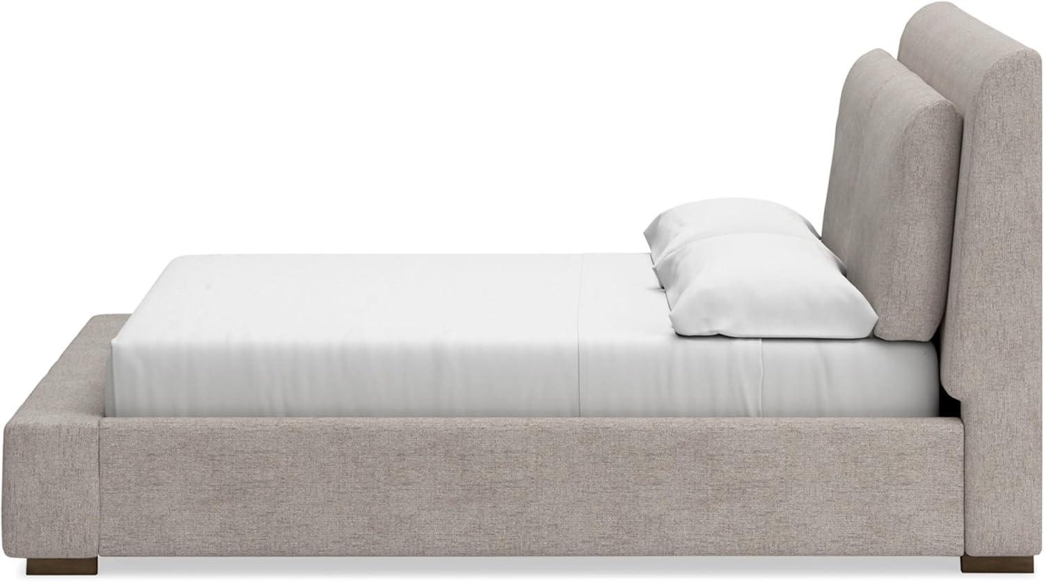 imageSignature Design by Ashley Cabalynn Casual Queen Upholstered Bed Foundation or Box Spring Needed BeigeQueen Upholstered Bed