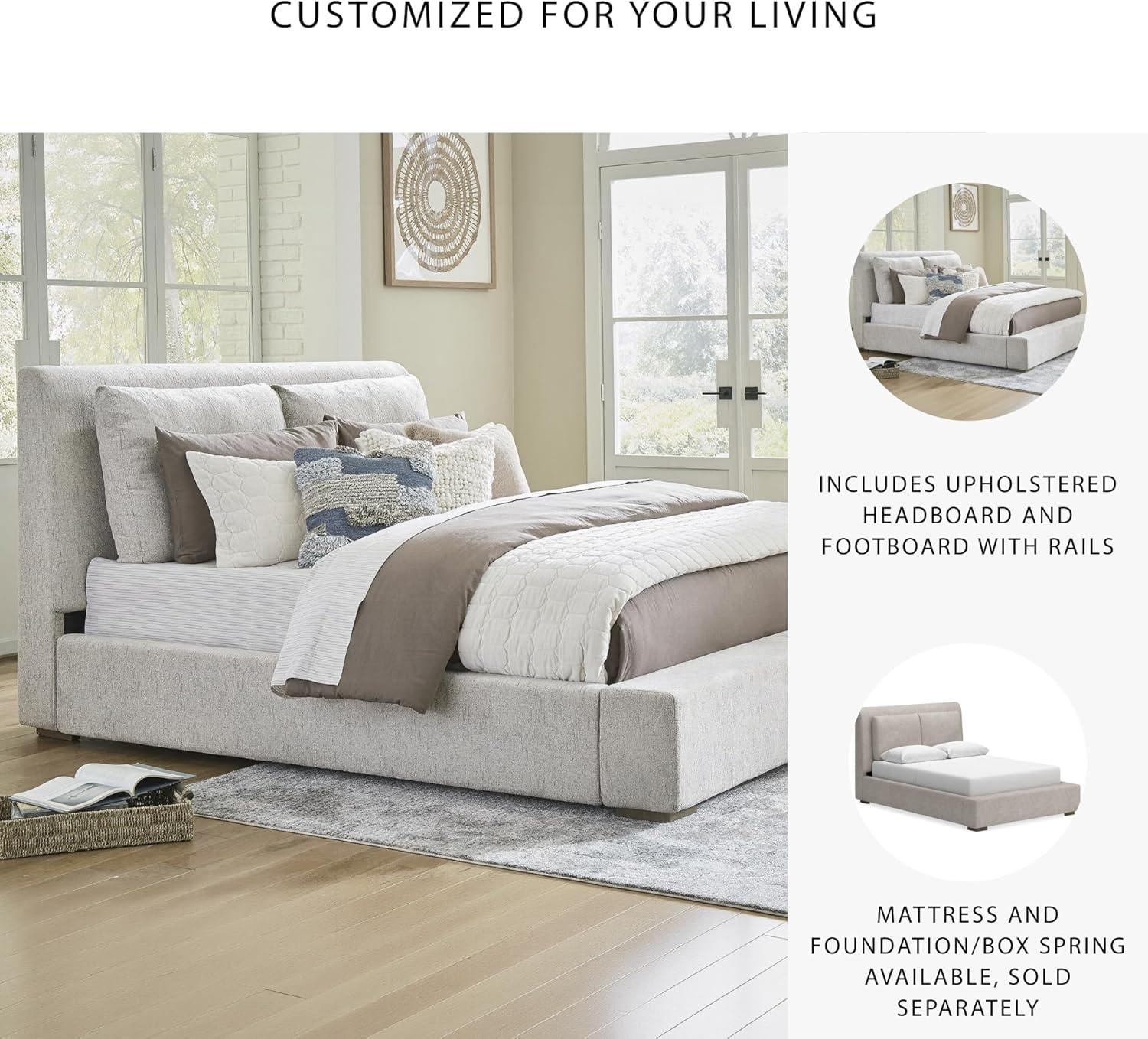 imageSignature Design by Ashley Cabalynn Casual Queen Upholstered Bed Foundation or Box Spring Needed BeigeQueen Upholstered Bed