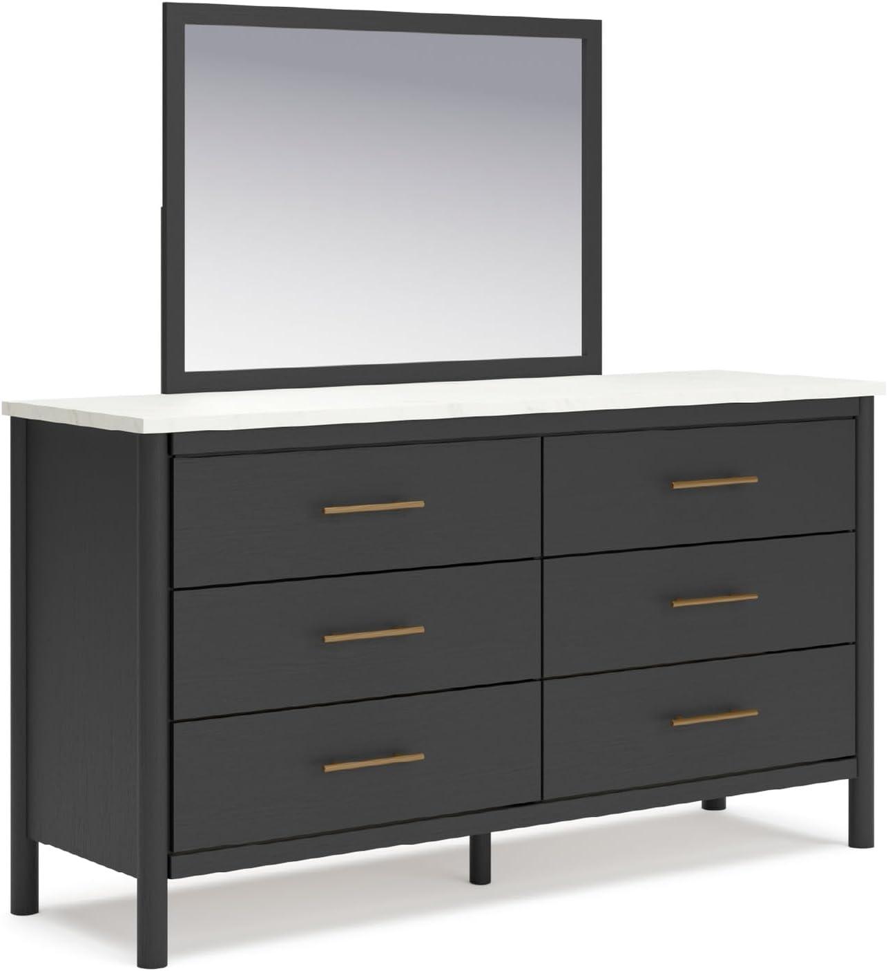 imageSignature Design by Ashley Cadmori Modern Queen Upholstered Platform Bed Foundation or Box Spring Not Needed Black amp WhiteBlackWhite