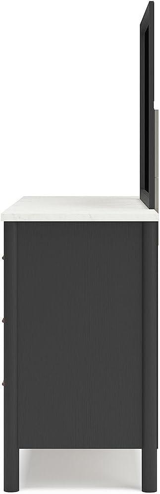 imageSignature Design by Ashley Cadmori Modern Queen Upholstered Platform Bed Foundation or Box Spring Not Needed Black amp WhiteBlackWhite