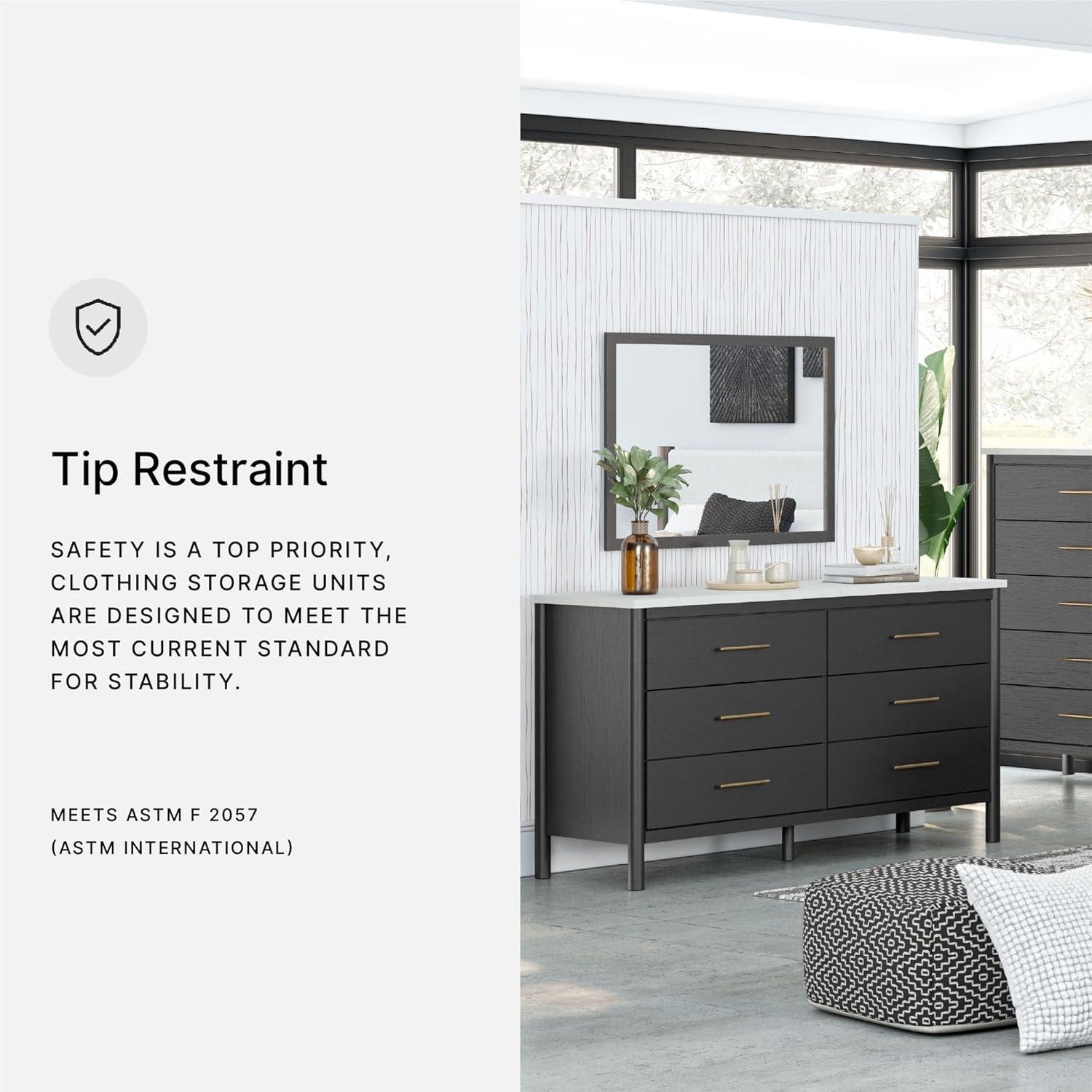 imageSignature Design by Ashley Cadmori Modern Queen Upholstered Platform Bed Foundation or Box Spring Not Needed Black amp WhiteBlackWhite